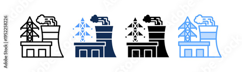 Power Plant Icon Multiple Style