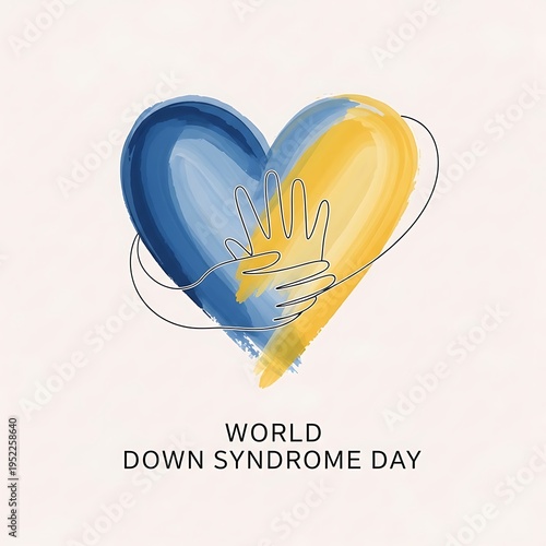 World down syndrome day awareness ribbon heart symbol
