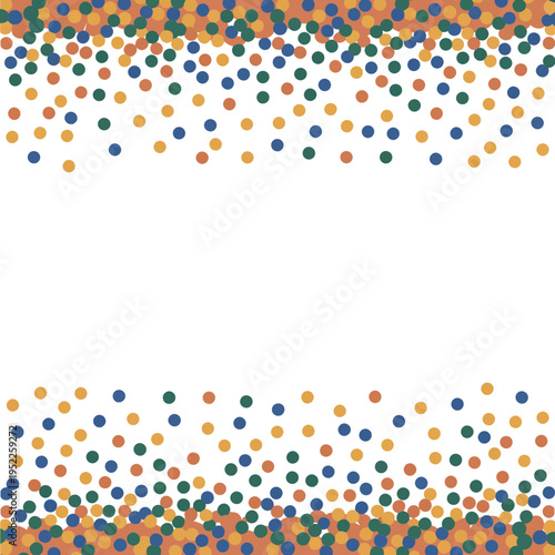 A colorful dot illustration with a vibrant border design element