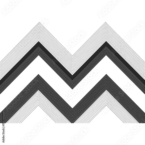 Chevron pattern with multiple black and white stripes on a light background