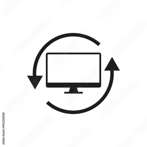 Refresh computer monitor screen system icon