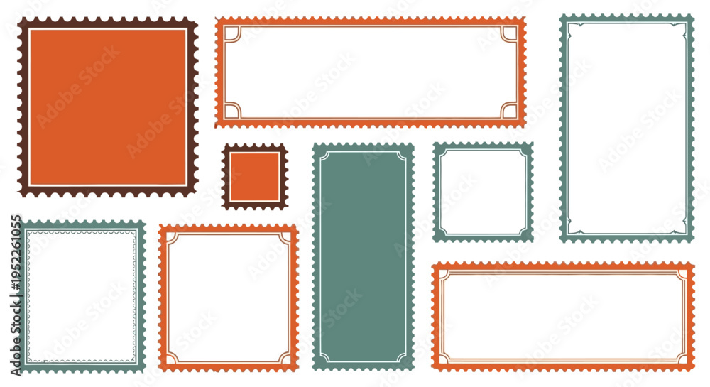 Obraz premium vintage postage stamp templates, blank labels, and borders