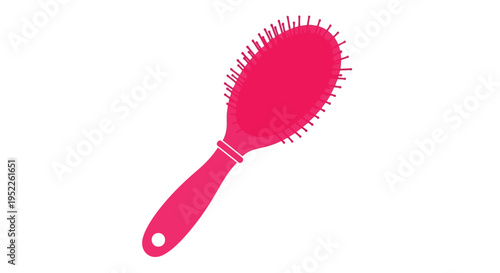 A vibrant pink hairbrush isolated on a plain white background