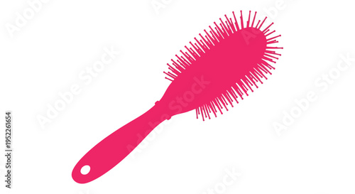 A vibrant pink hairbrush isolated on a clean white background