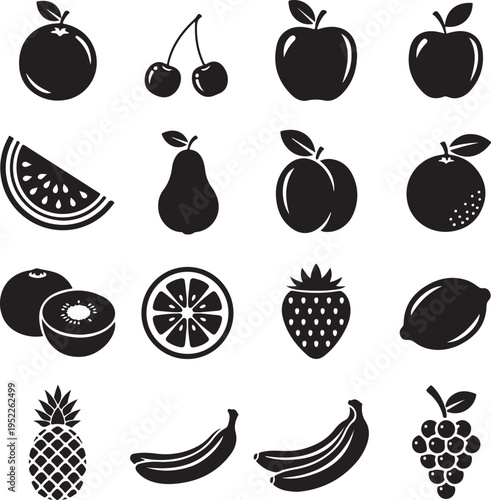 Fruit Icons - Black Series