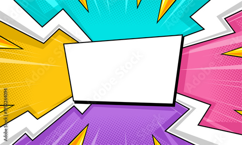 Funny comic pop art background template 