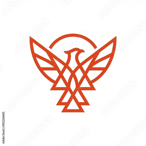 Wallpaper Mural  Minimalist phoenix logo vector illustration featuring a simple geometric phoenix bird icon with clean lines and modern flat design style. This modern mythical fire bird logo uses solid color shapes w Torontodigital.ca