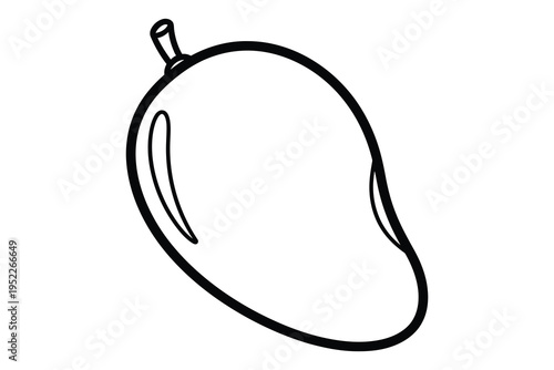 Mango Coloring Page – Simple Fruit Line Art Printable for Kids and Adults