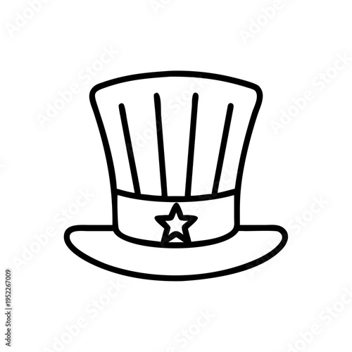 Uncle Sam top hat in outline design for festive occasions  