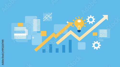 Bright idea propelling growth a visual representation of innovation and success