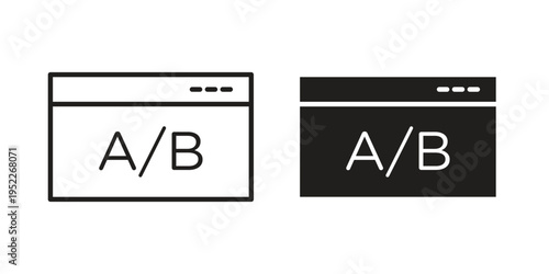 A B testing icon with black color and editable vector