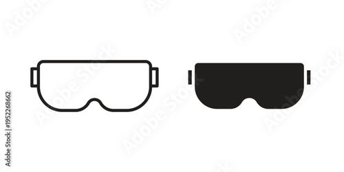 AR headset icon with black color and editable vector
