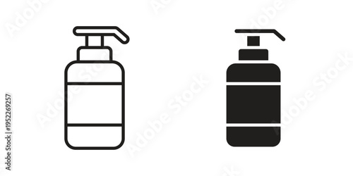 Baby shampoo icon with black color and editable vector