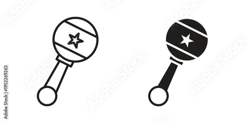 baby rattle icon with black color and editable vector