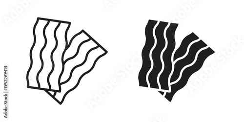 Bacon icon with black color and editable vector