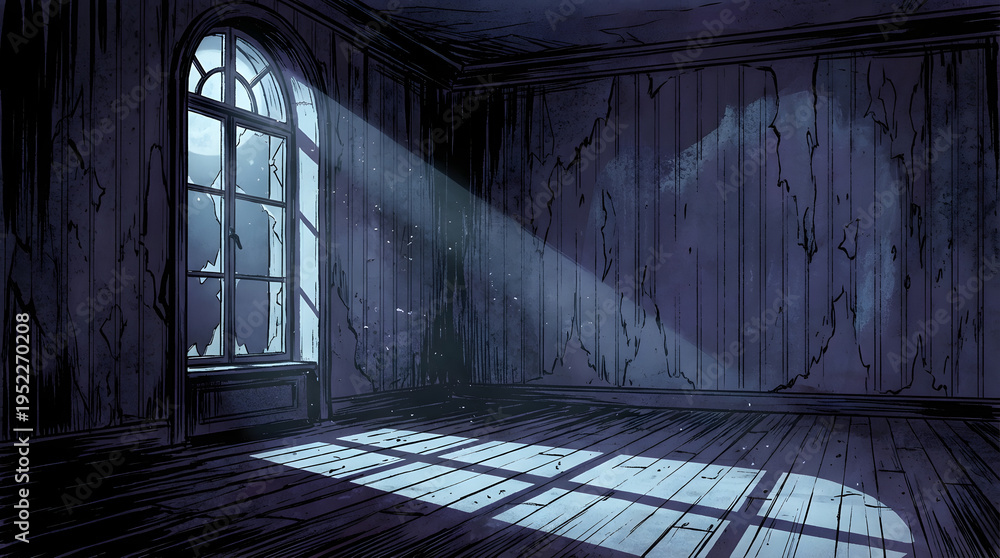 Obraz premium Light Beam Through Window Pane.