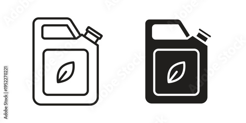 Biofuel canister icon with black color and editable vector