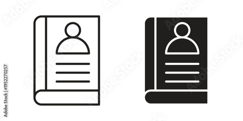 Biography icon with black color and editable vector