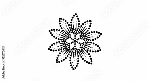 Minimalist Dot Flower Illustration A delicate and abstract representation of a blooming flower crafted from numerous small dots