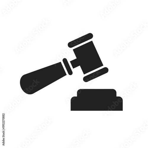 Judge gavel justice law icon vector.