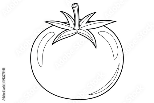 Tomato Coloring Page – Simple Vegetable Line Art Printable for Kids and Adults