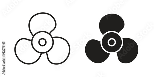 Boat screw icon with black color and editable vector