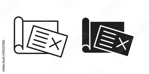 Bounced check icon with black color and editable vector