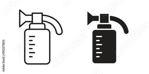 Breast pump icon with black color and editable vector