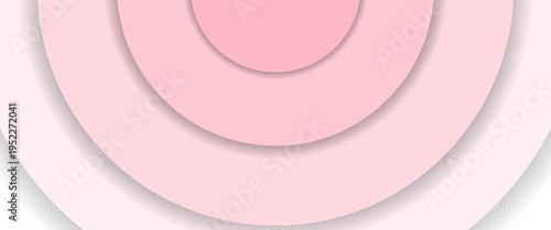 Abstract Pink Layered Circle Background, Modern Paper Cut Style Concentric Curves for Beauty Branding, Soft Pastel Romantic Banner, and Elegant Minimalist Website Header Design