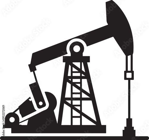 Industrial Oil Pump Jack Silhouette Icon