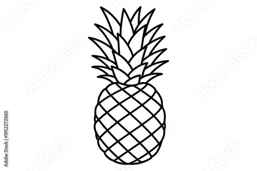 Pineapple Coloring Page – Tropical Fruit Line Art Printable for Kids and Adults