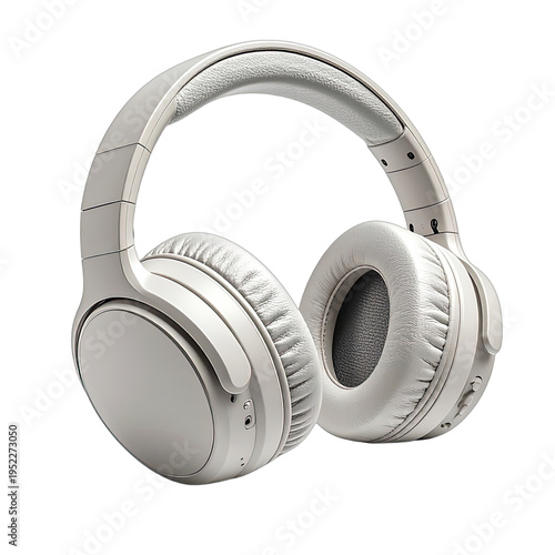 A pair of sleek, modern white over-ear headphones are prominently displayed against a stark black background, highlighting their design.