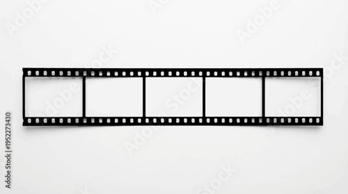 Blank 35mm film strip, vintage photography medium, analog camera negative frames, retro cinematic design, storytelling template for creative visual projects.