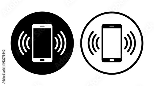Smartphone connectivity icon design, wireless communication symbol, mobile signal waves, modern technology logo, data transmission and network representation graphic.