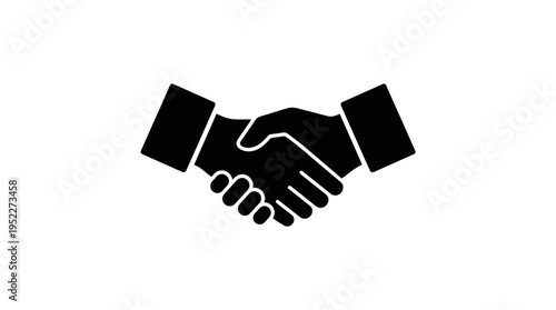 Handshake logo design, professional partnership symbol, business cooperation icon, trust agreement emblem, corporate collaboration branding, unity and teamwork representation.