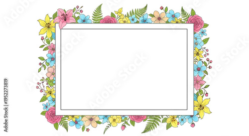 Floral Border Frame Design.