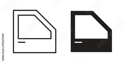 car door icon with black color and editable vector