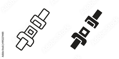 Car seat belt icon with black color and editable vector