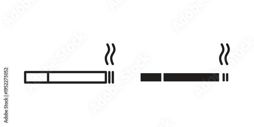 Cigarette icon with black color and editable vector