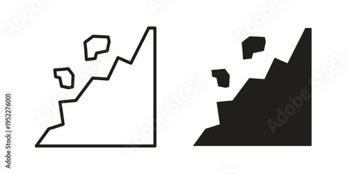 Cliff icon with black color and editable vector