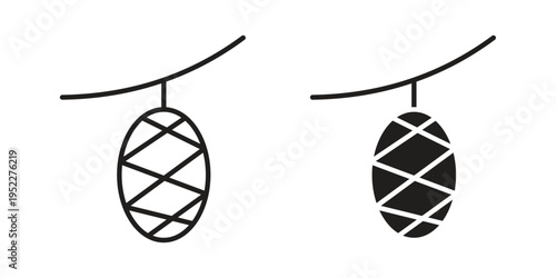 Cocoon icon with black color and editable vector