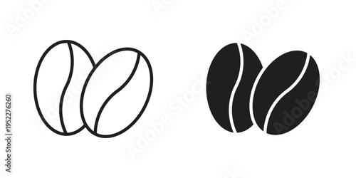 Coffee beans icon with black color and editable vector