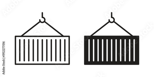 Container icon with black color and editable vector