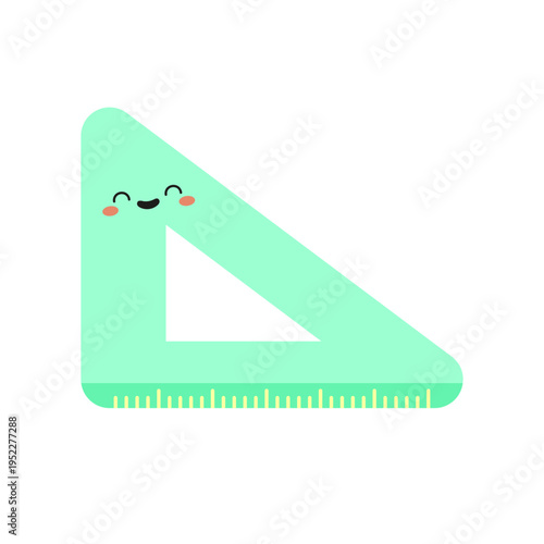 Cute Triangle Ruler Character Illustration
