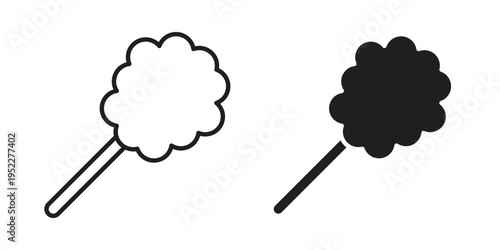 Cotton Candy icon with black color and editable vector