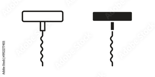 Corkscrew icon with black color and editable vector