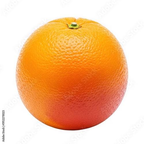 A vibrant orange with a small stem on top png isolated on transparent background