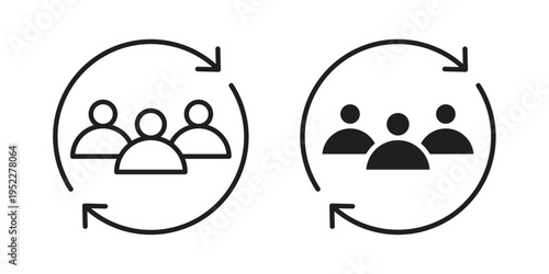 Customer retention icon with black color and editable vector