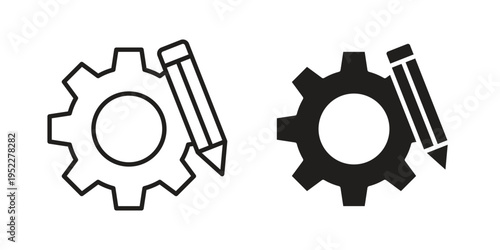 Customization icon with black color and editable vector