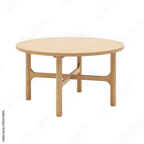 A wooden table with a simple design and four legs png isolated on transparent background